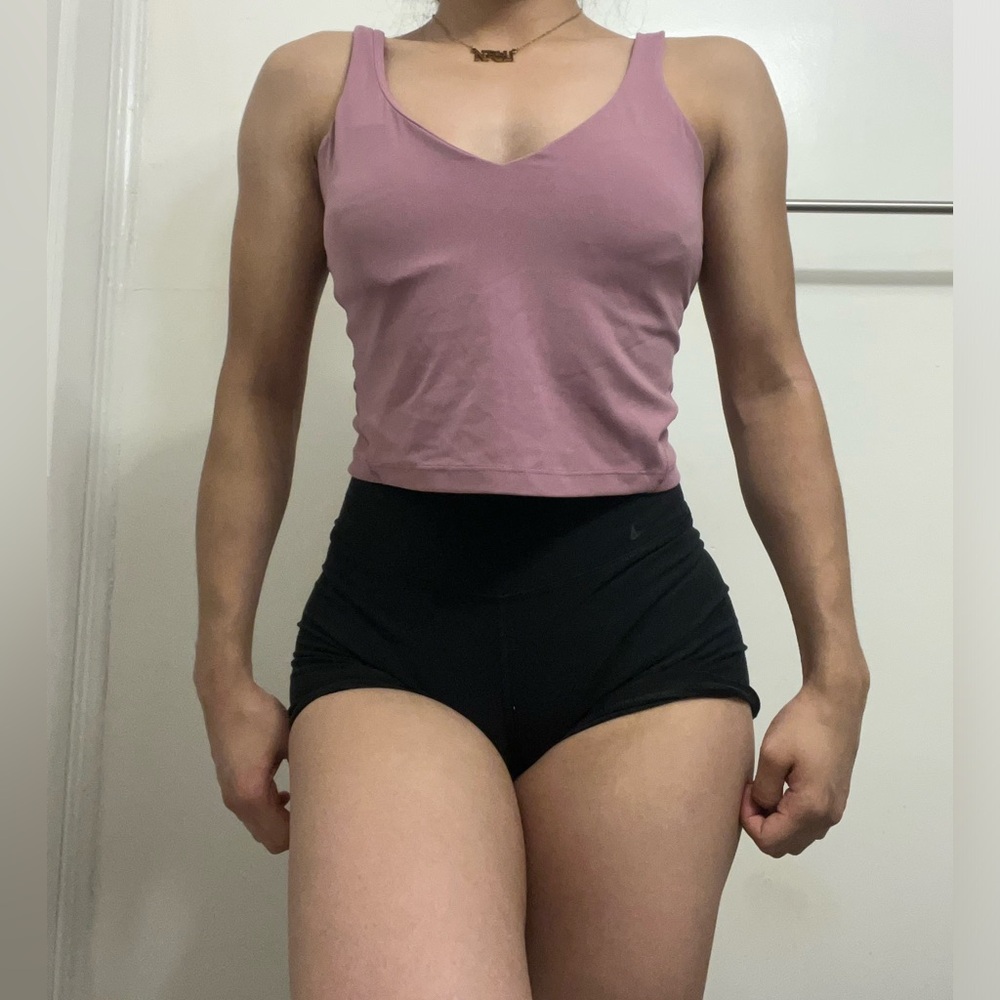 lululemon athletica Mauve Pink V-Neck Crop Tank